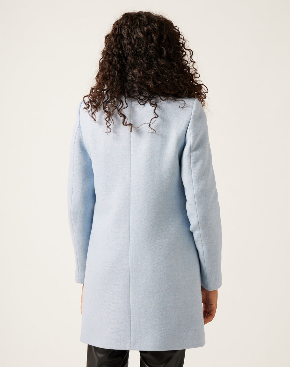Abrigo cuello Color Azul Cielo Mujer | España