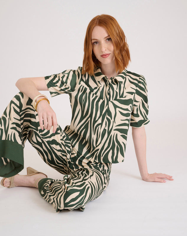 Shop The Look Cabecera Camisa cebra Kaki