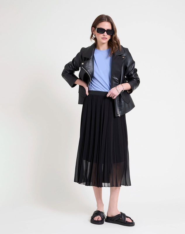Shop The Look Cabecera Falda plisada Negro