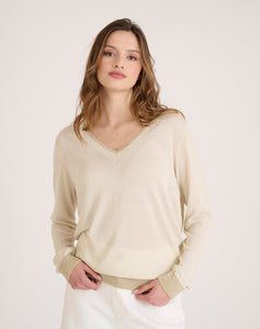 Shop The Look - Jersey lúrex Beige