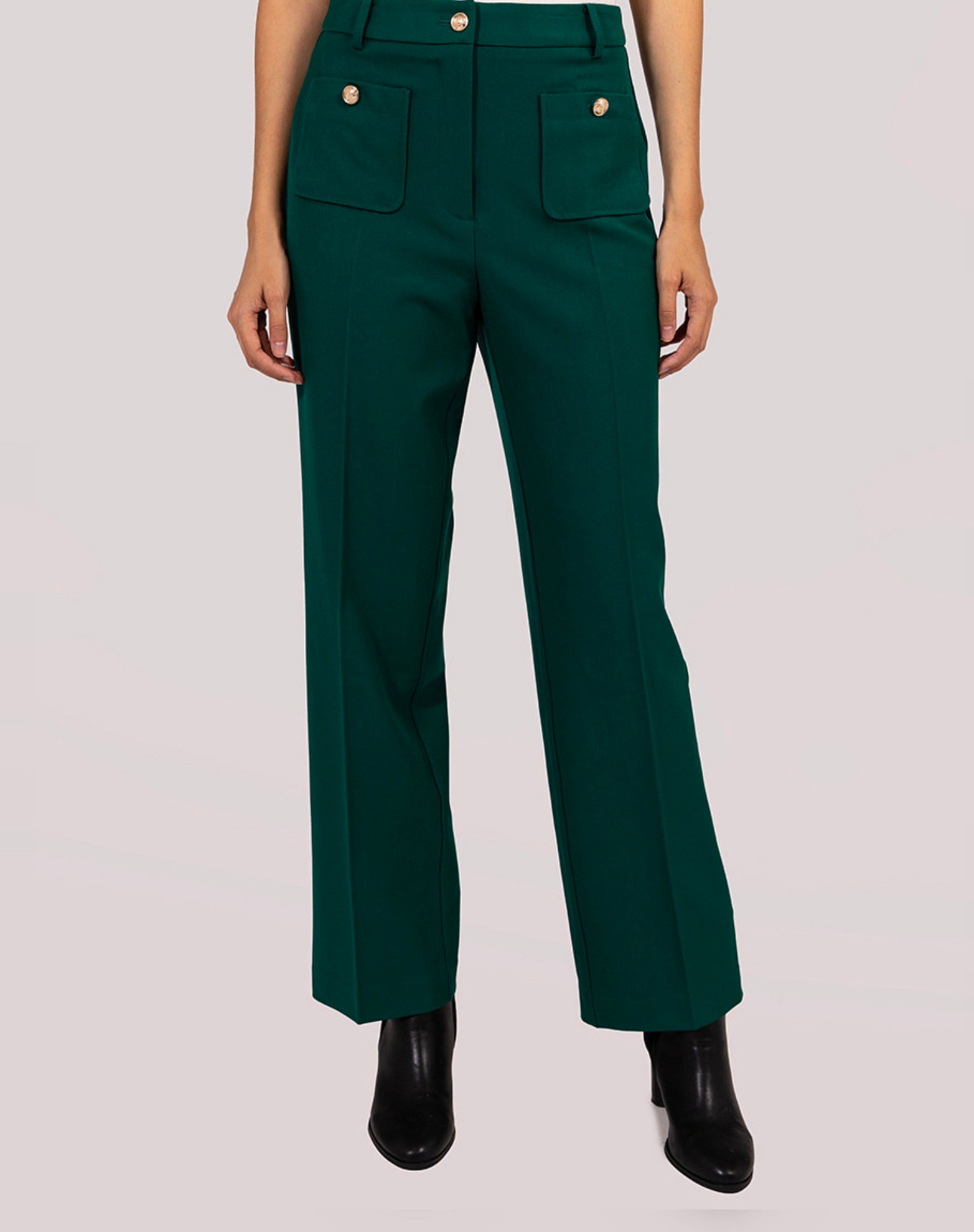 Pantalón recto bolsillo plastrón Color Verde, Pantalones Mujer, NafNaf  España – NAF NAF España