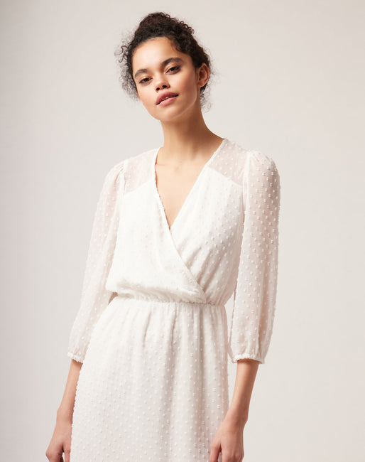 Cúal Alfombra diámetro Vestido corto plumeti Color Blanco | Vestidos Mujer | NafNaf España